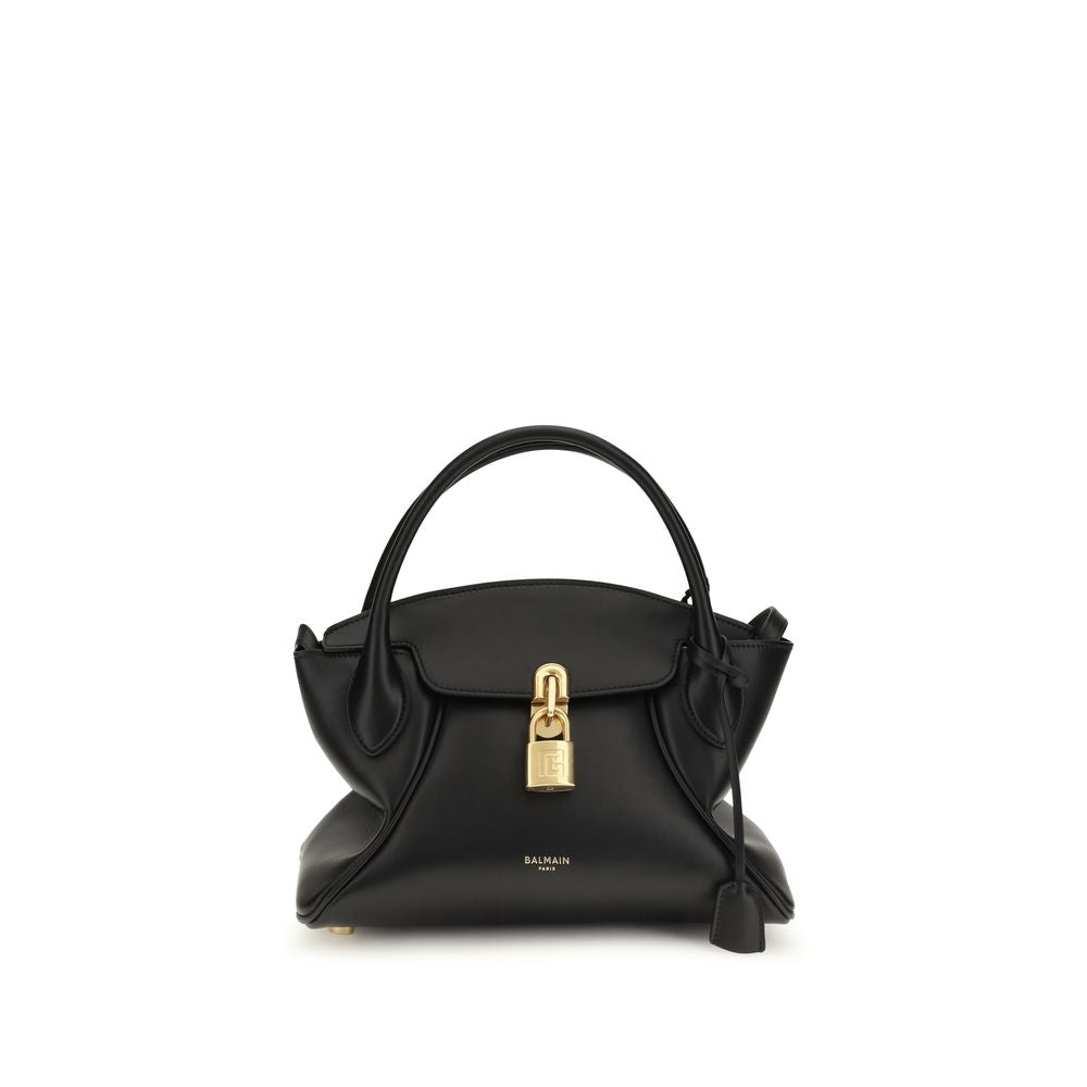 Balmain Schwarze Kalbsleder Bos Taurus Handtasche-1
