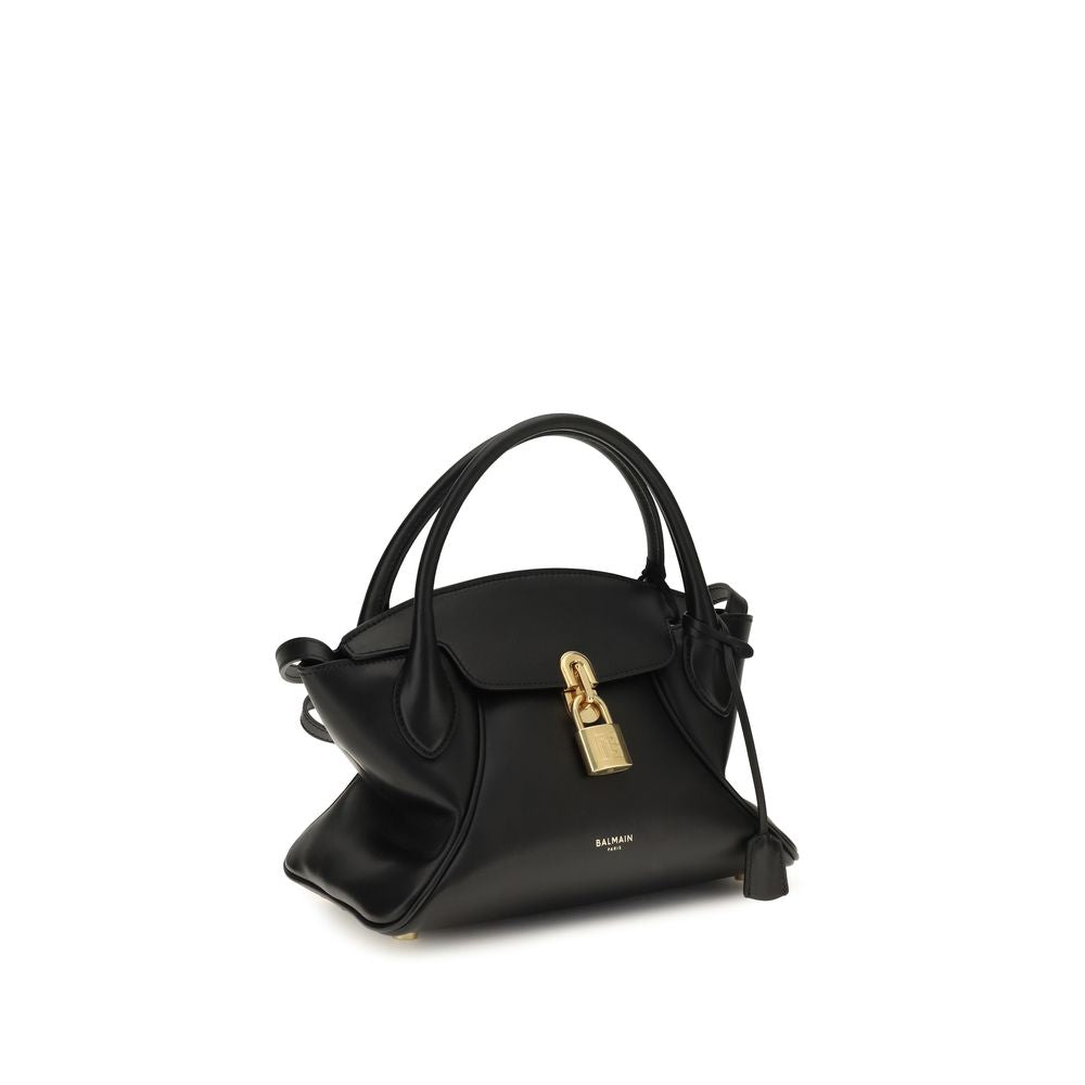 Balmain Schwarze Kalbsleder Bos Taurus Handtasche-2