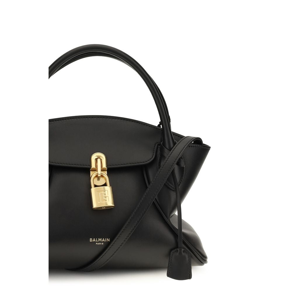 Balmain Schwarze Kalbsleder Bos Taurus Handtasche-4
