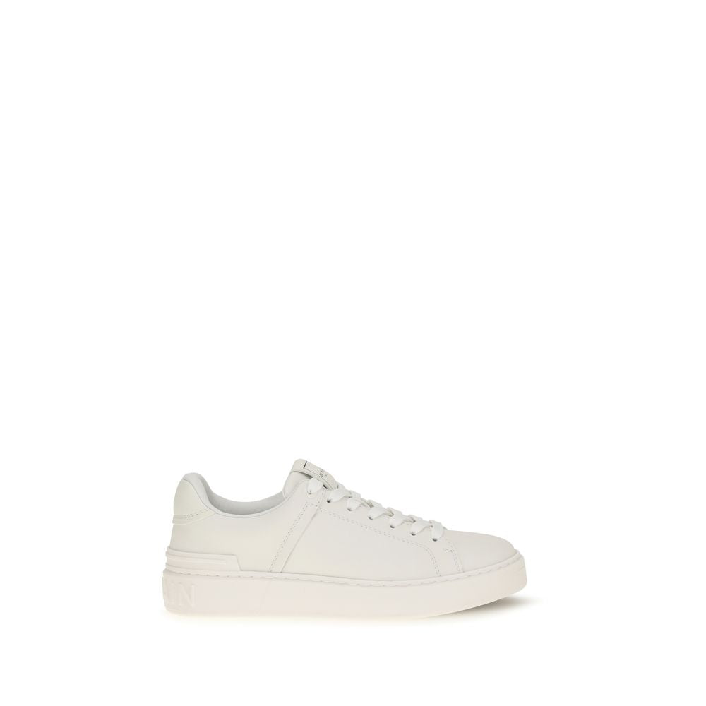 Balmain Weiße Kalbsleder Bos Taurus Athletic Sneaker-1