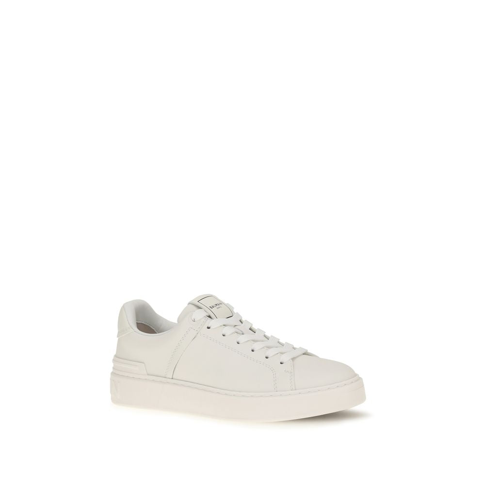 Balmain Weiße Kalbsleder Bos Taurus Athletic Sneaker-2