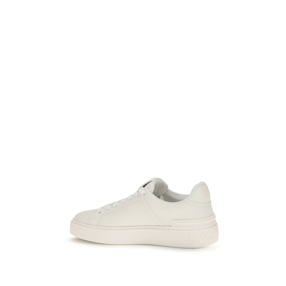 Balmain Weiße Kalbsleder Bos Taurus Athletic Sneaker-3