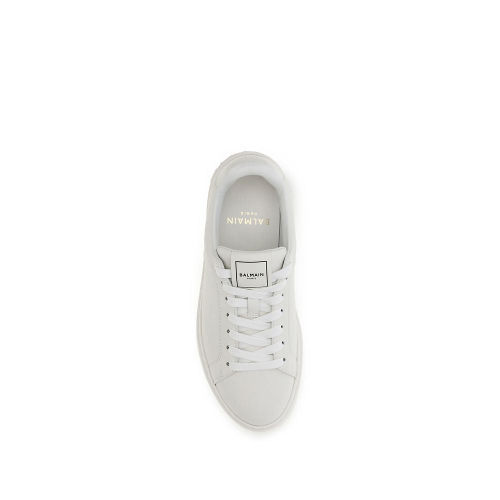 Balmain Weiße Kalbsleder Bos Taurus Athletic Sneaker-4