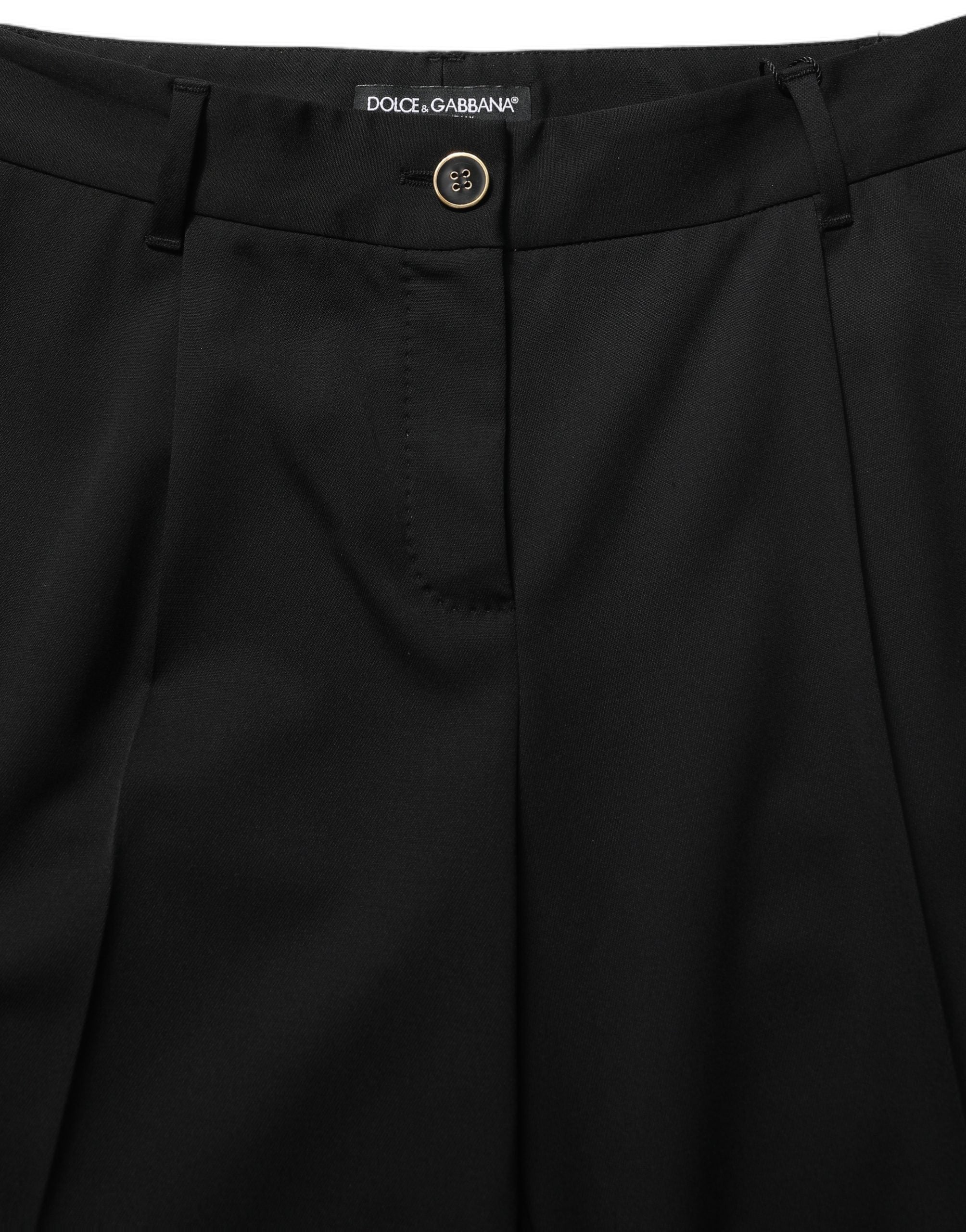 Dolce & Gabbana Schwarze Straight Dress Hose mit hoher Taille-1