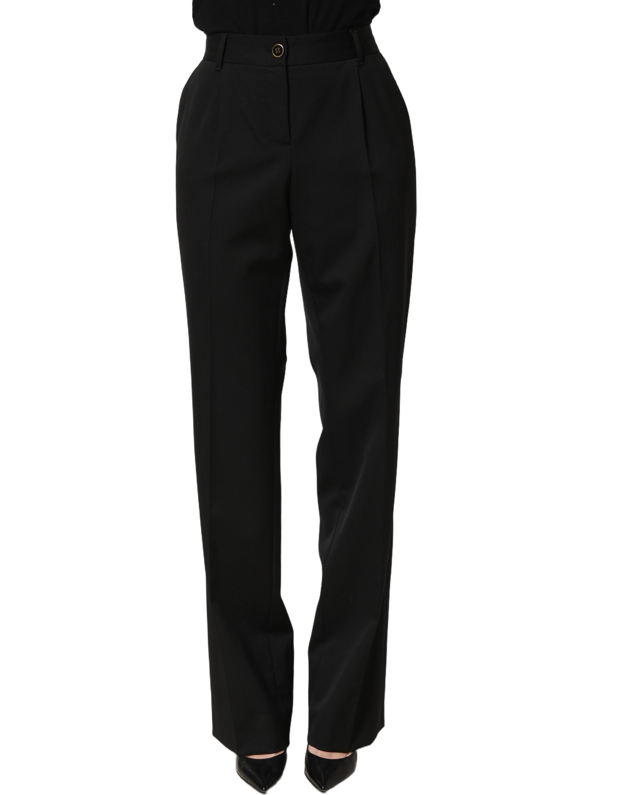 Dolce & Gabbana Schwarze Straight Dress Hose mit hoher Taille-2