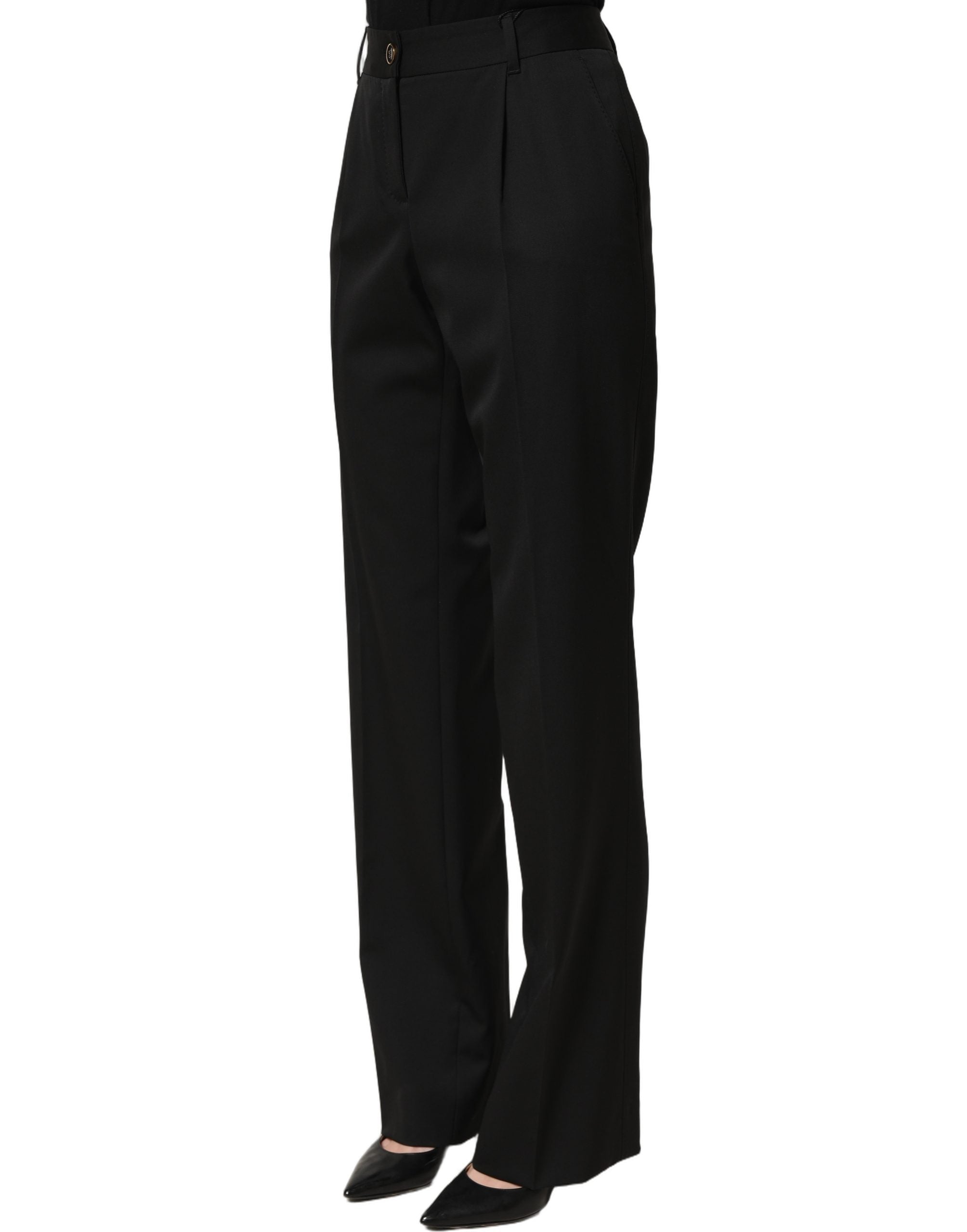 Dolce & Gabbana Schwarze Straight Dress Hose mit hoher Taille-4