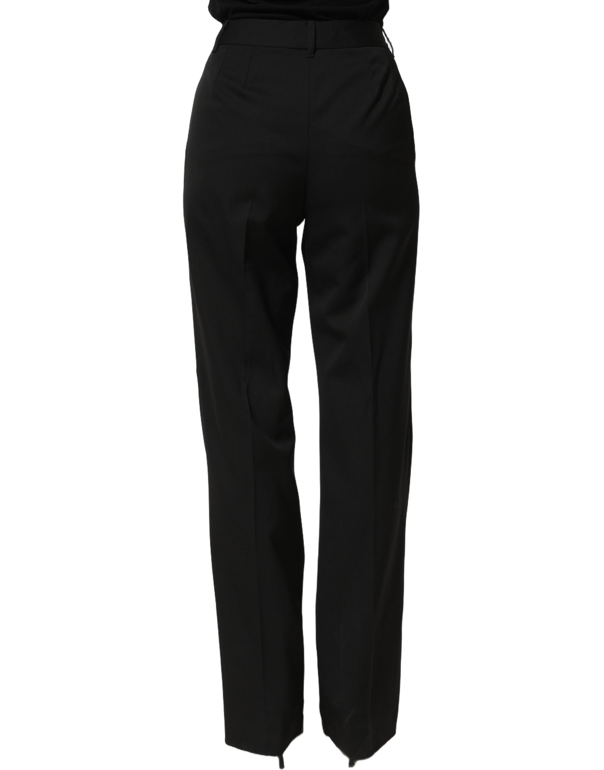 Dolce & Gabbana Schwarze Straight Dress Hose mit hoher Taille-5