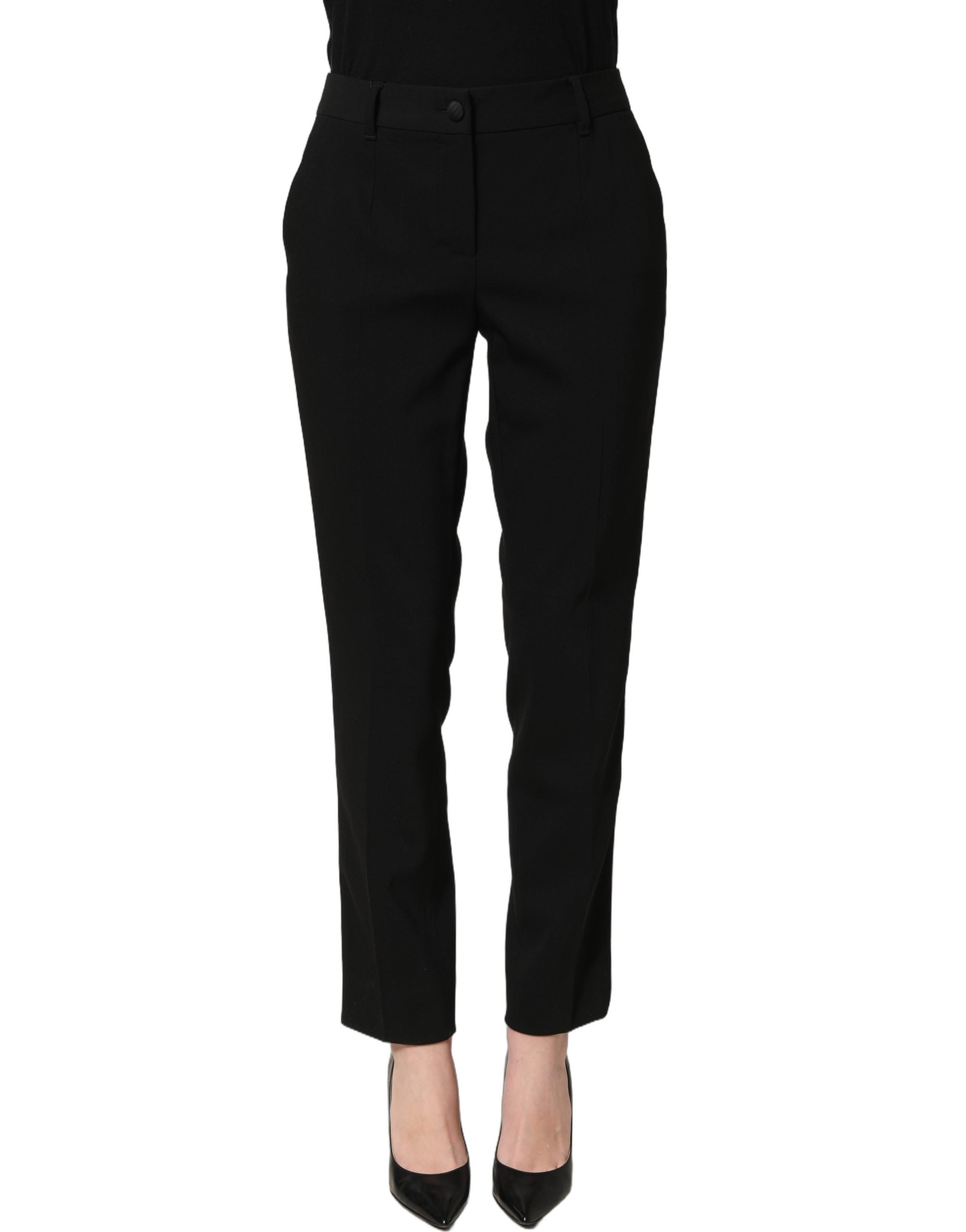 Dolce & Gabbana Schwarze High-Waist Straight Leg Hose-2