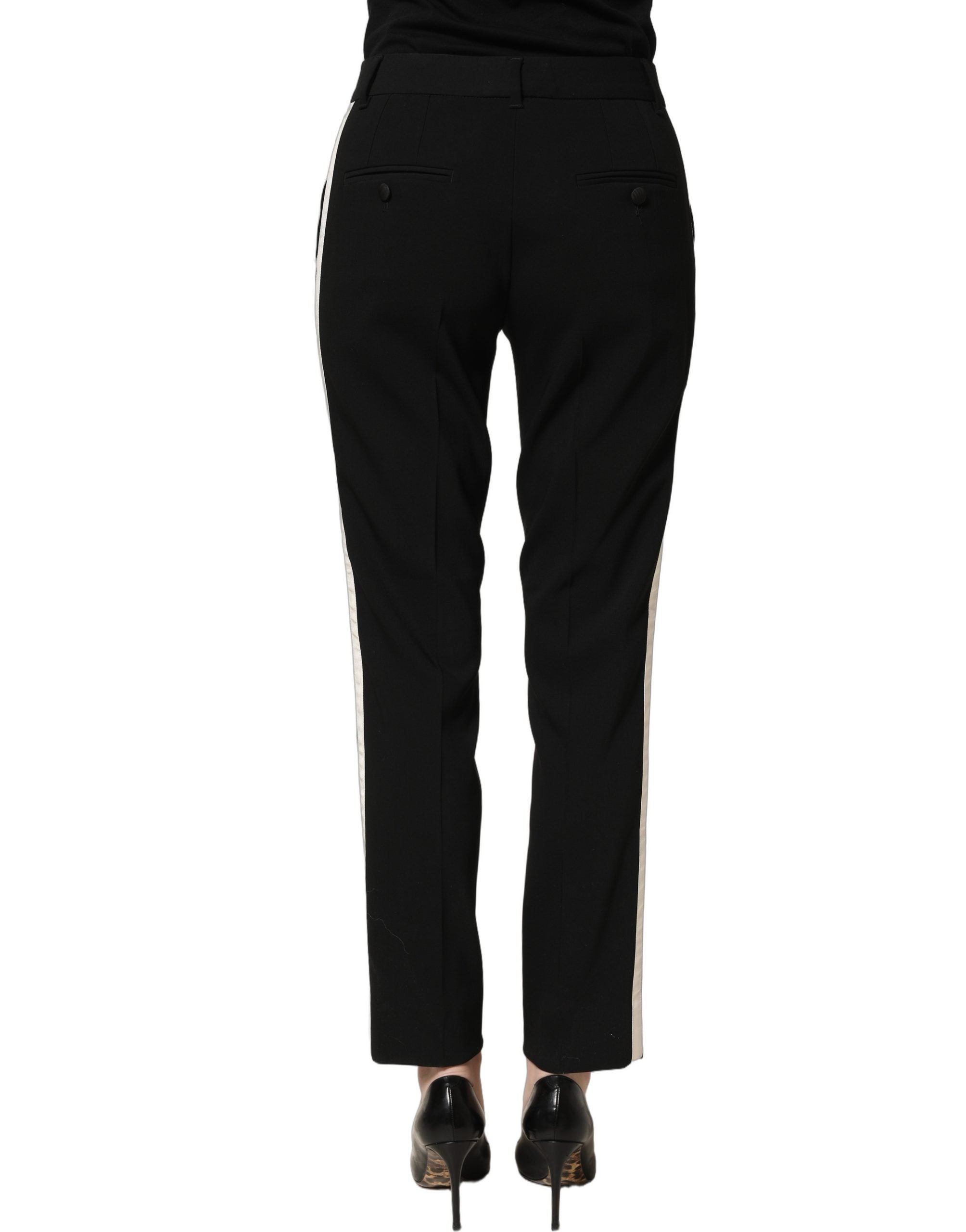 Dolce & Gabbana Schwarze High-Waist Straight Leg Hose-5