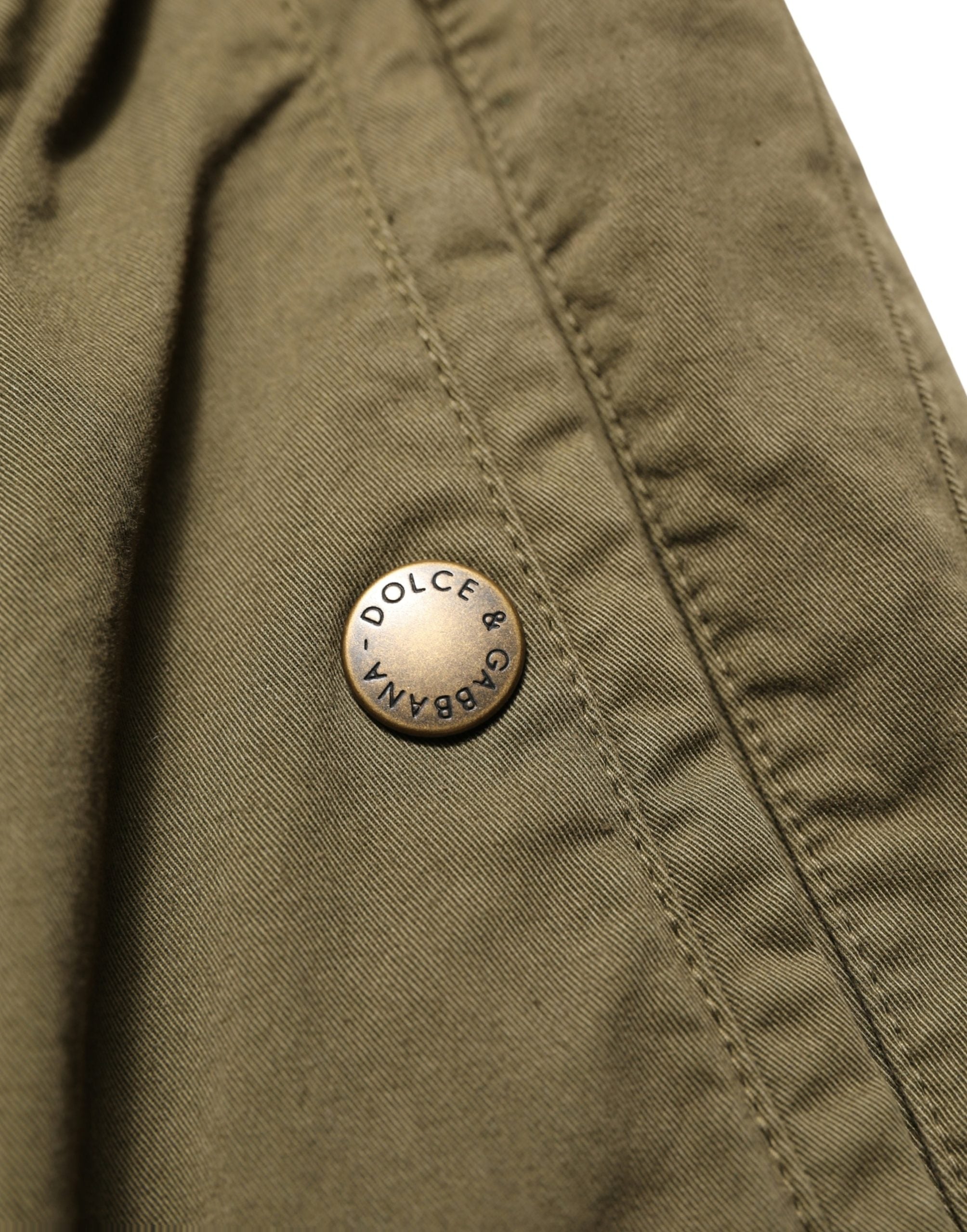 Dolce & Gabbana Olive Green High Waist Cargo Trouser Pants-3