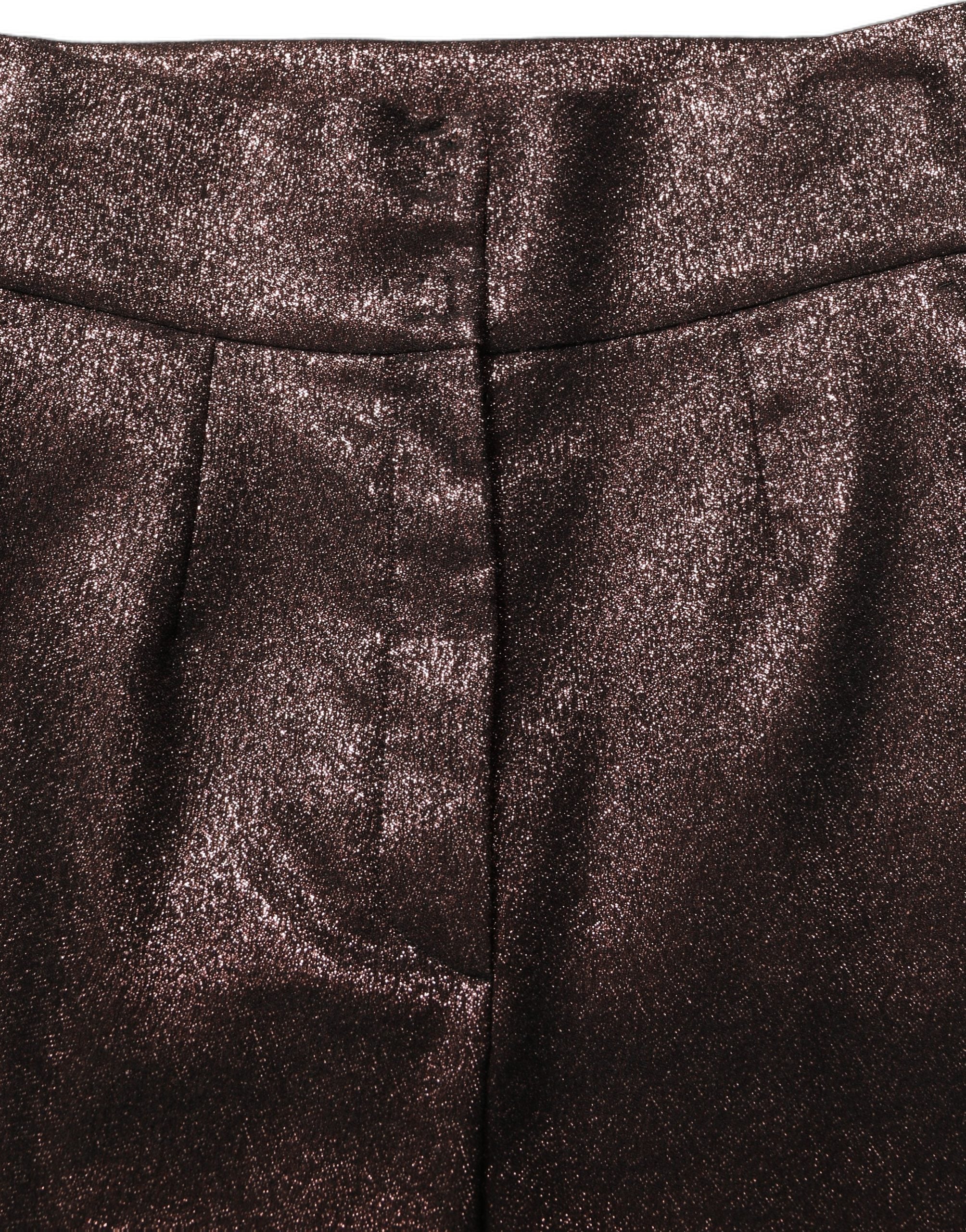Dolce & Gabbana Metallic Brown High Waist Tapered Leg Pants-1