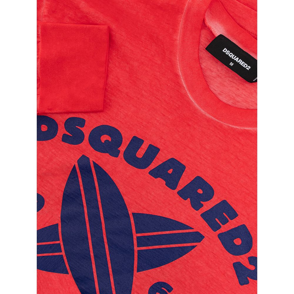 Dsquared² Rotes Baumwoll-T-Shirt-3
