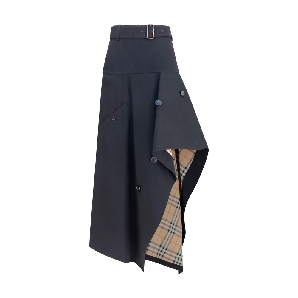 Burberry Schwarzer Baumwoll-Maxirock-1