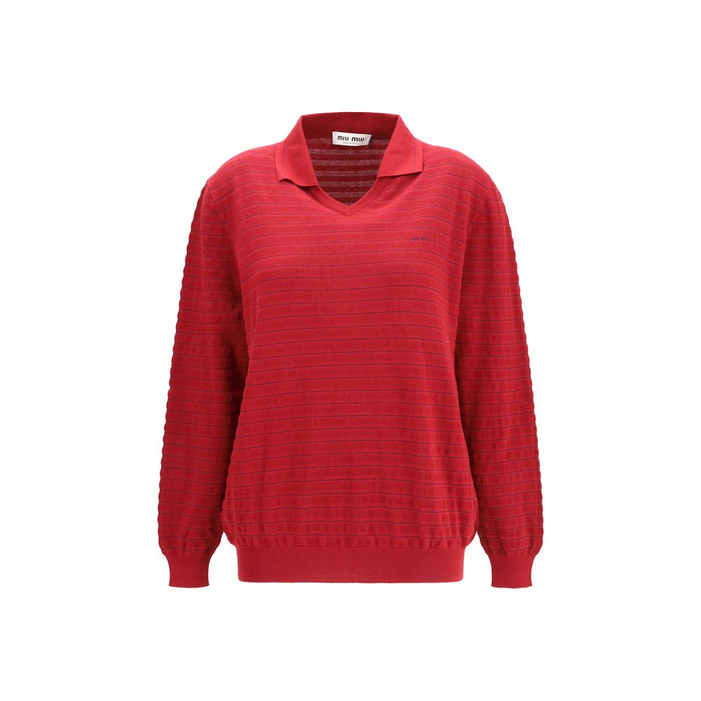 Miu Miu Sweatshirt aus Baumwolle in Bordeaux-1