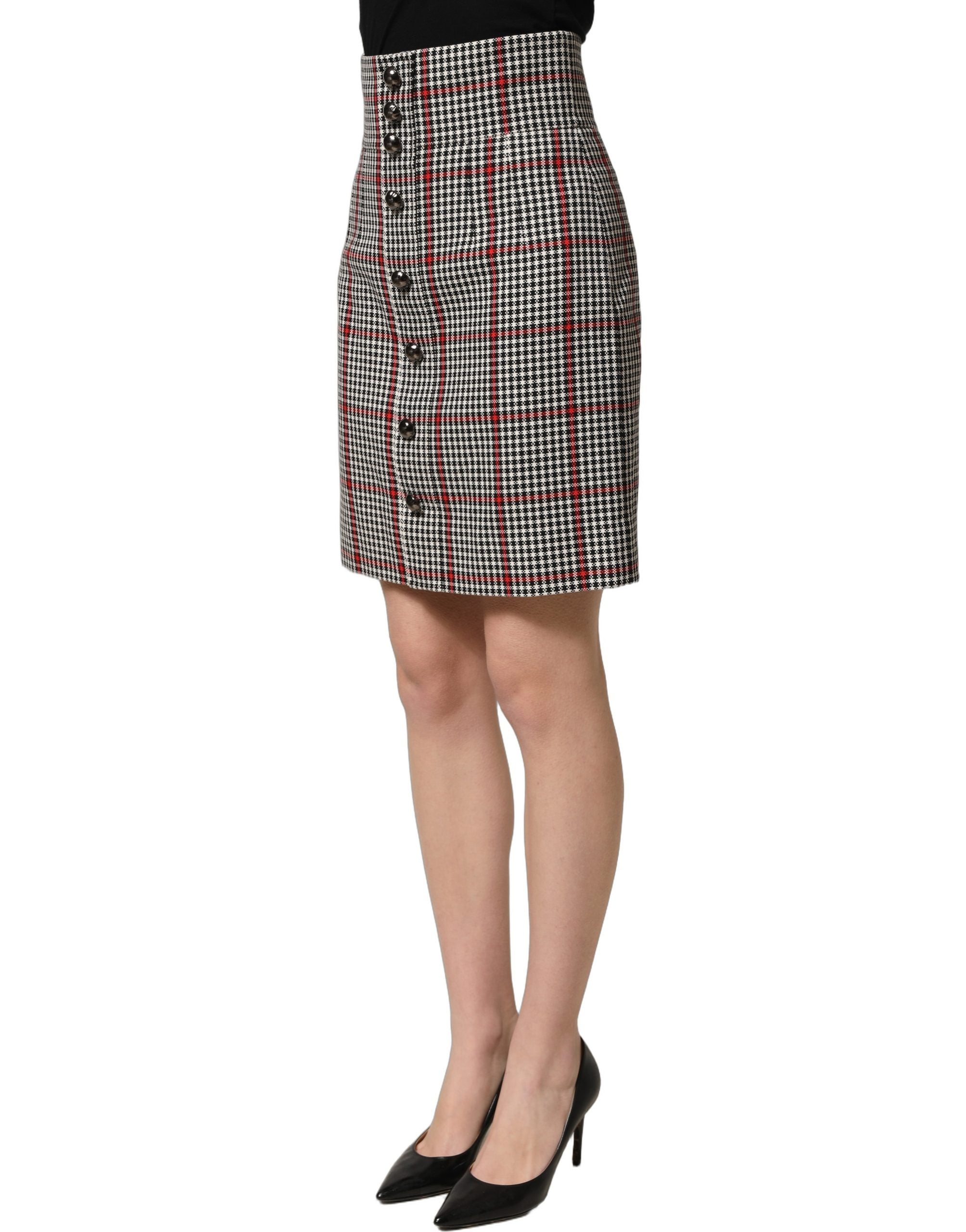 Dolce & Gabbana Grauer Karree-Minirock mit hoher Taille im A-Linien-Schnitt-4