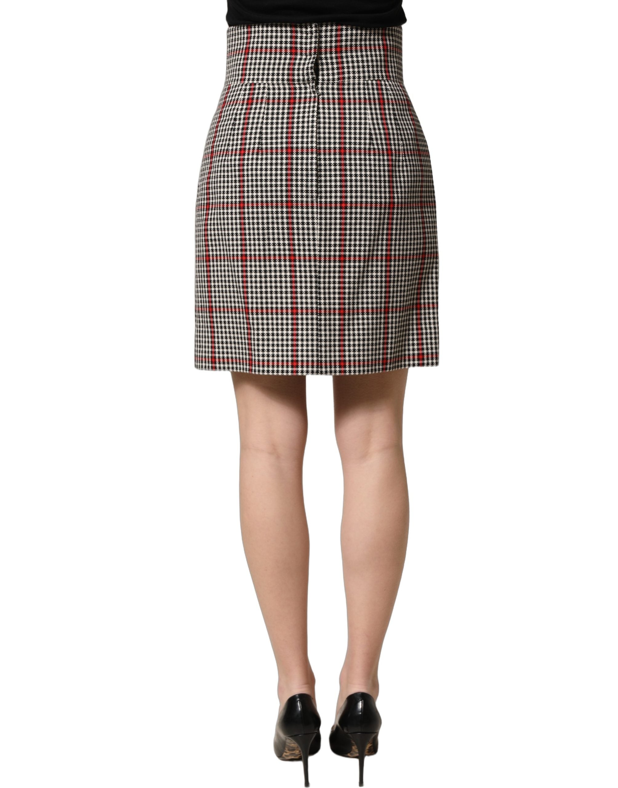 Dolce & Gabbana Grauer Karree-Minirock mit hoher Taille im A-Linien-Schnitt-5