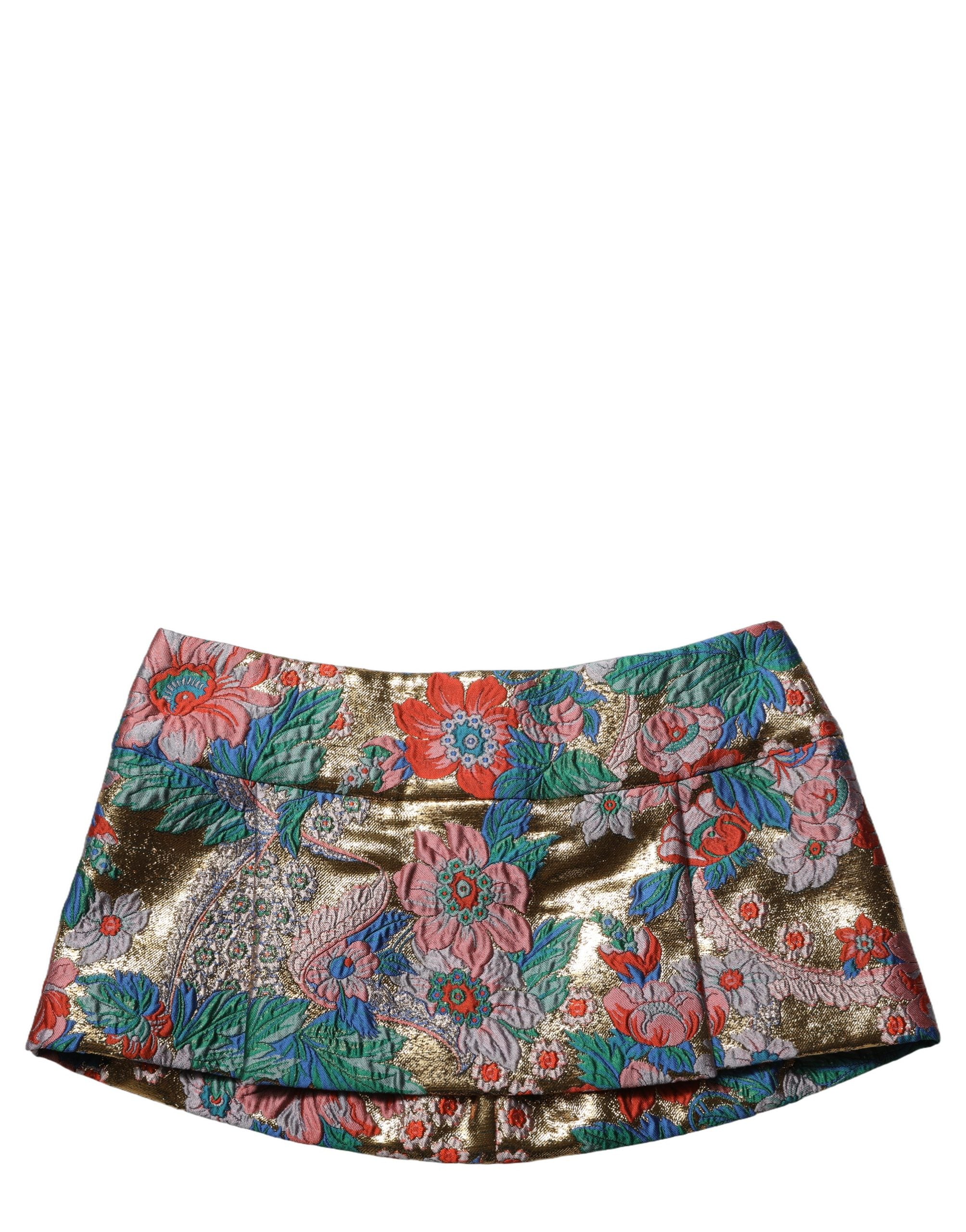 Dolce & Gabbana Minirock aus mehrfarbigem Blumen-Jacquard mit mittlerer Taille-6