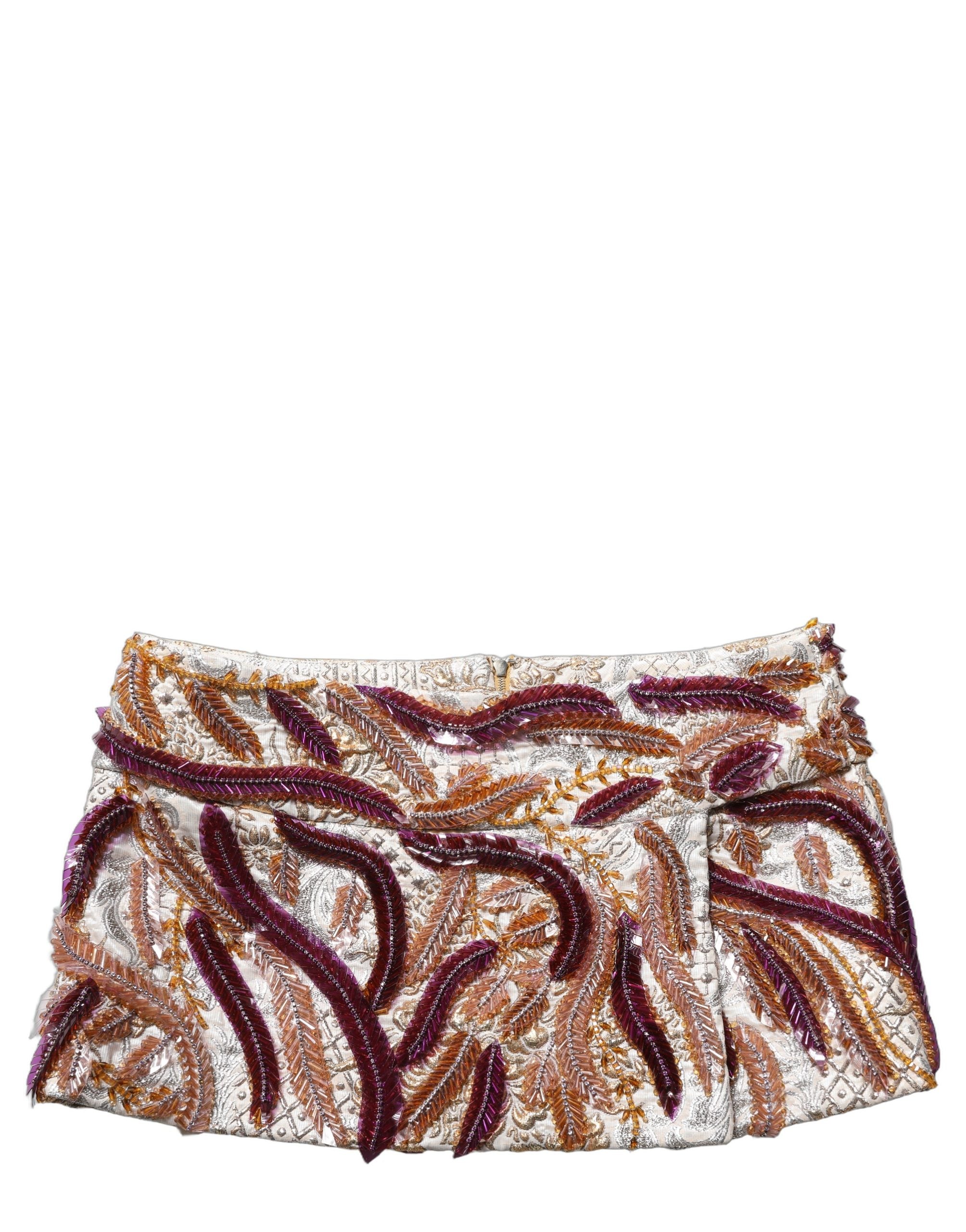 Dolce & Gabbana Minirock in A-Linie mit mittelhohem Bund und mehrfarbigen Pailletten-6