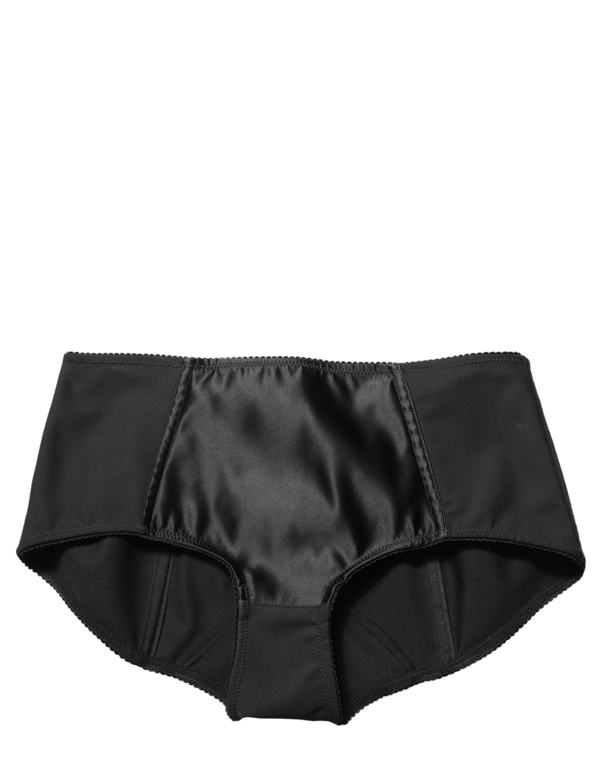 Dolce & Gabbana Schwarze Low-Waist-Culotte-Hotpants aus Satin-5