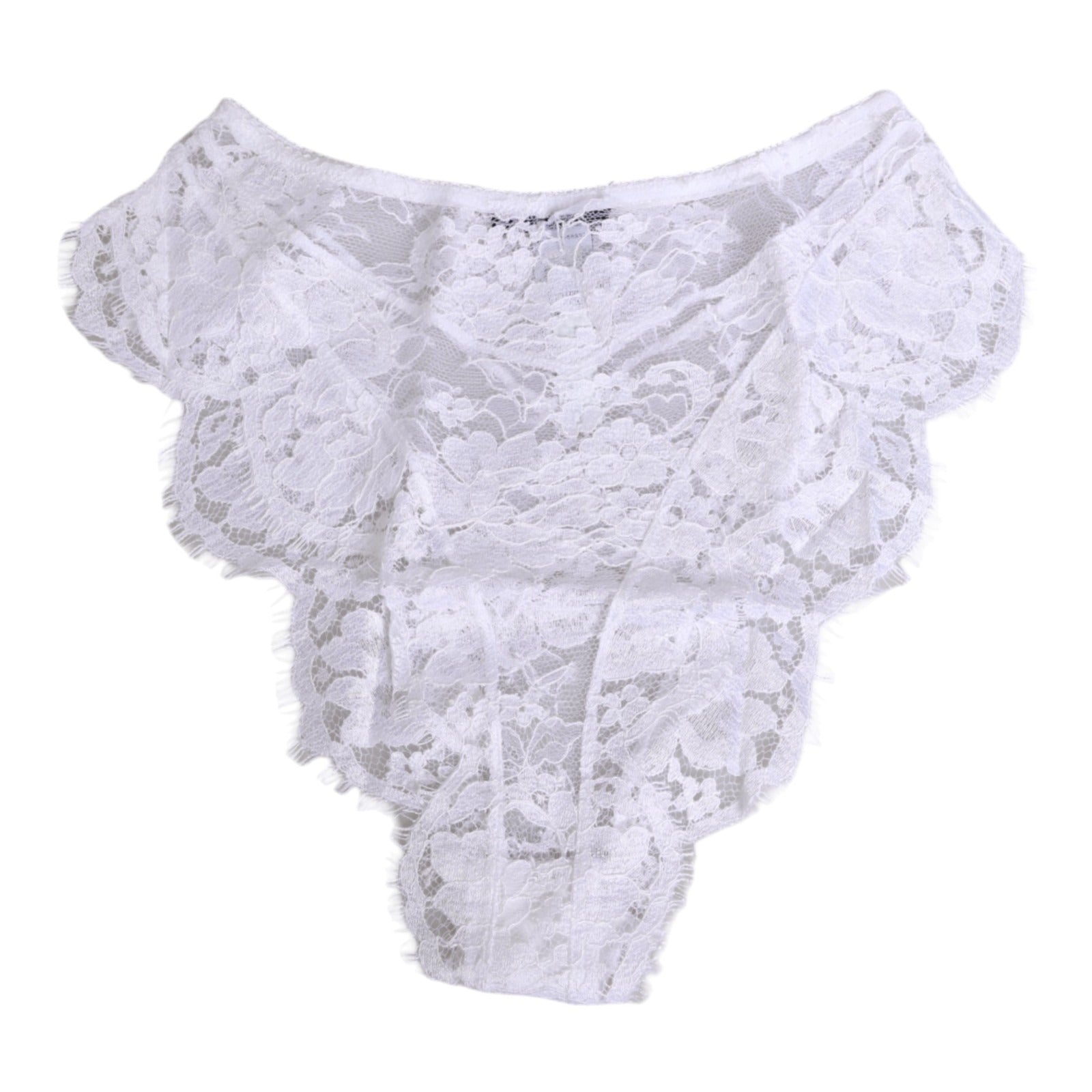 Dolce & Gabbana Weiße Panty mit floraler Spitze, tiefem Bund-2