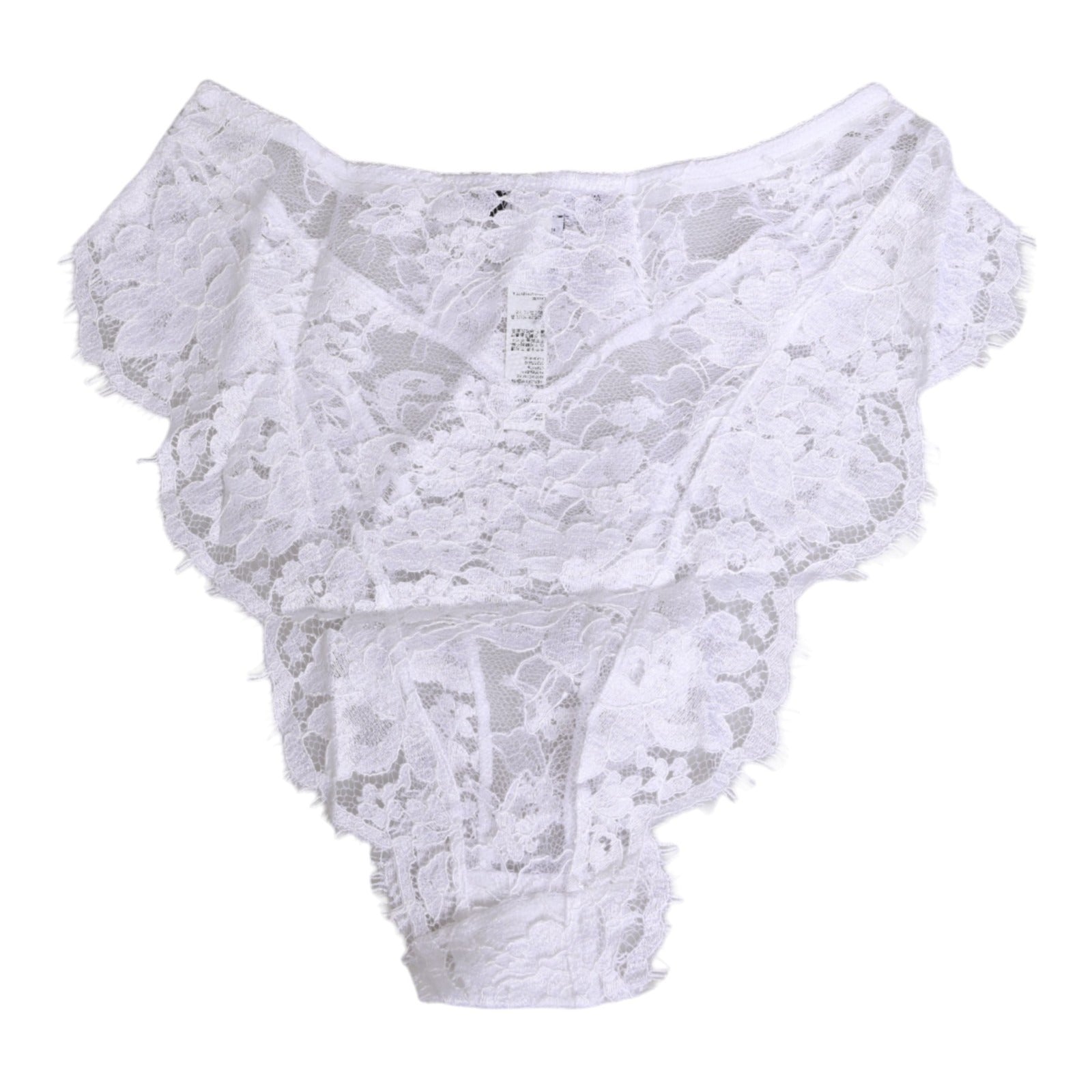 Dolce & Gabbana Weiße Panty mit floraler Spitze, tiefem Bund-3