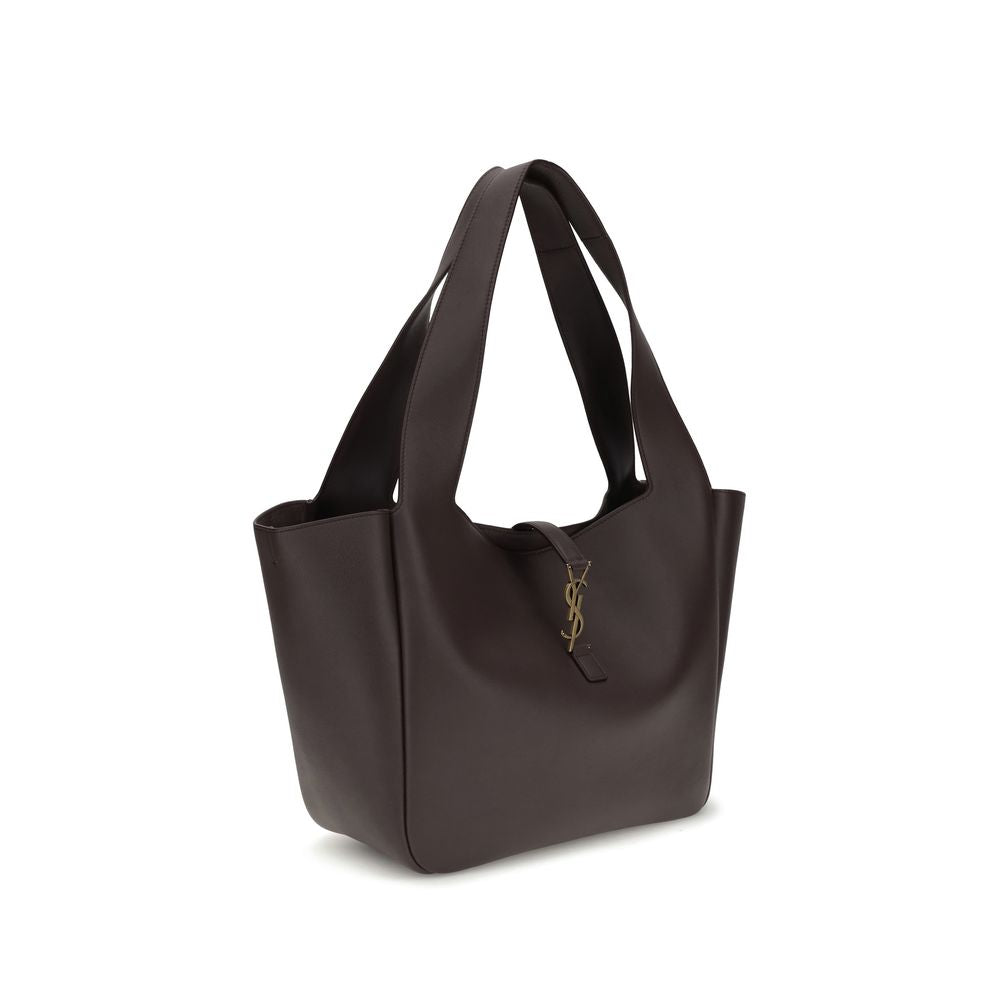 Saint Laurent Braune Kalbsleder Bos Taurus Schultertasche-2