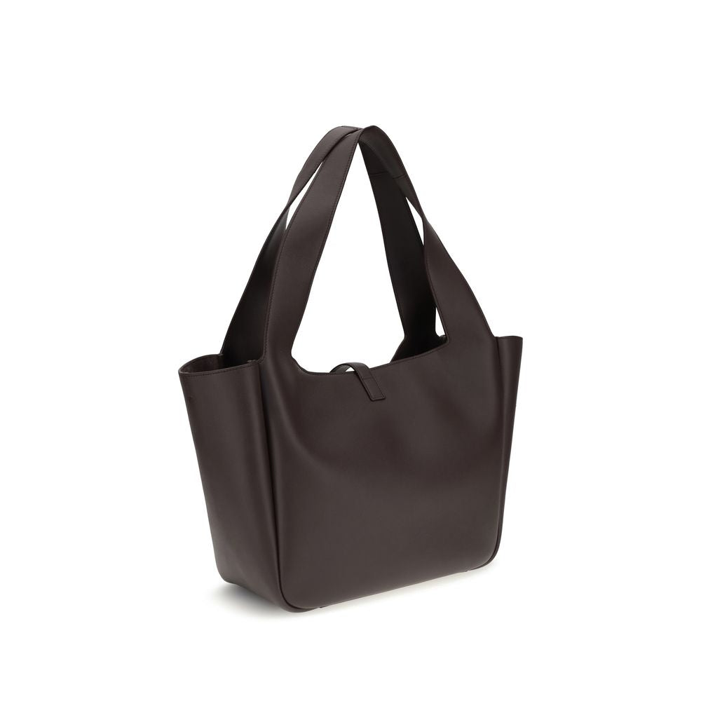 Saint Laurent Braune Kalbsleder Bos Taurus Schultertasche-3