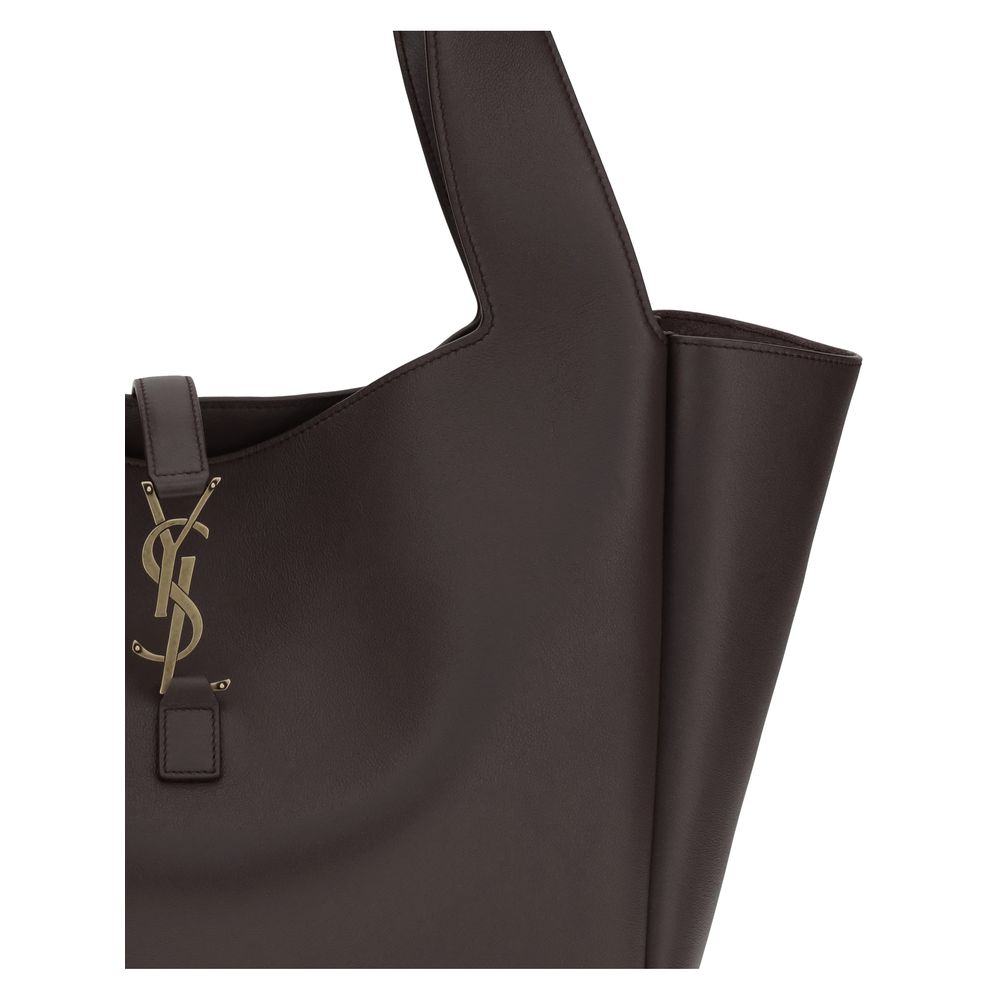 Saint Laurent Braune Kalbsleder Bos Taurus Schultertasche-4