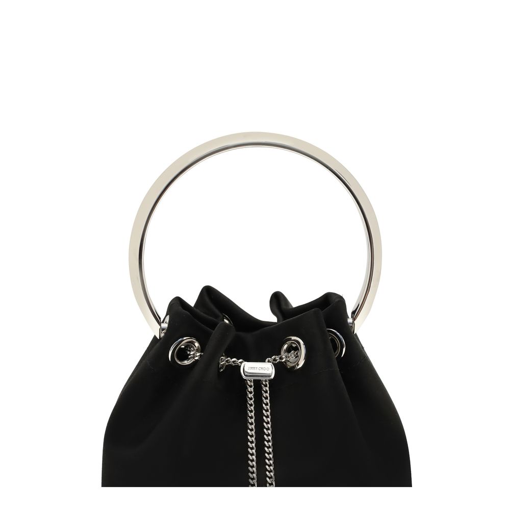 Jimmy Choo Schwarze Baumwoll-Umhängetasche-4