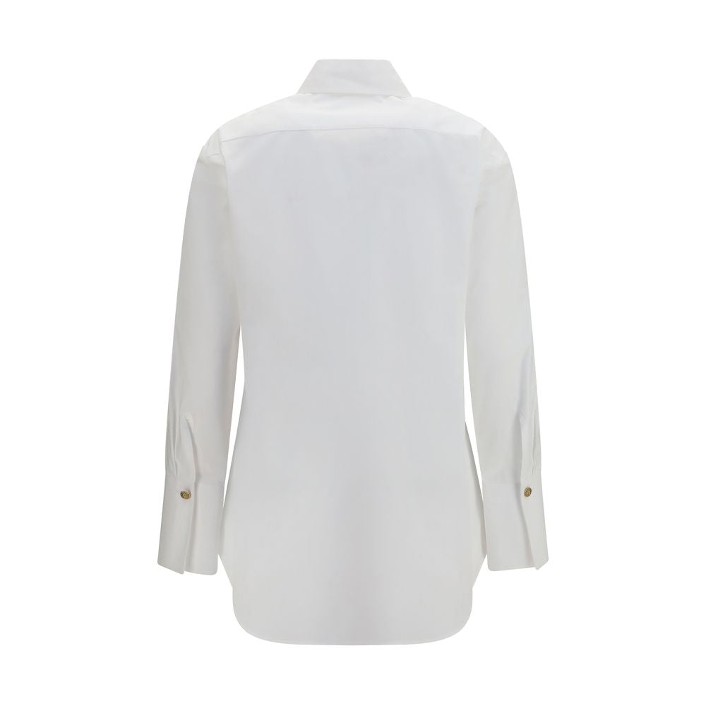 Balmain Weißes Baumwollkleidhemd-2