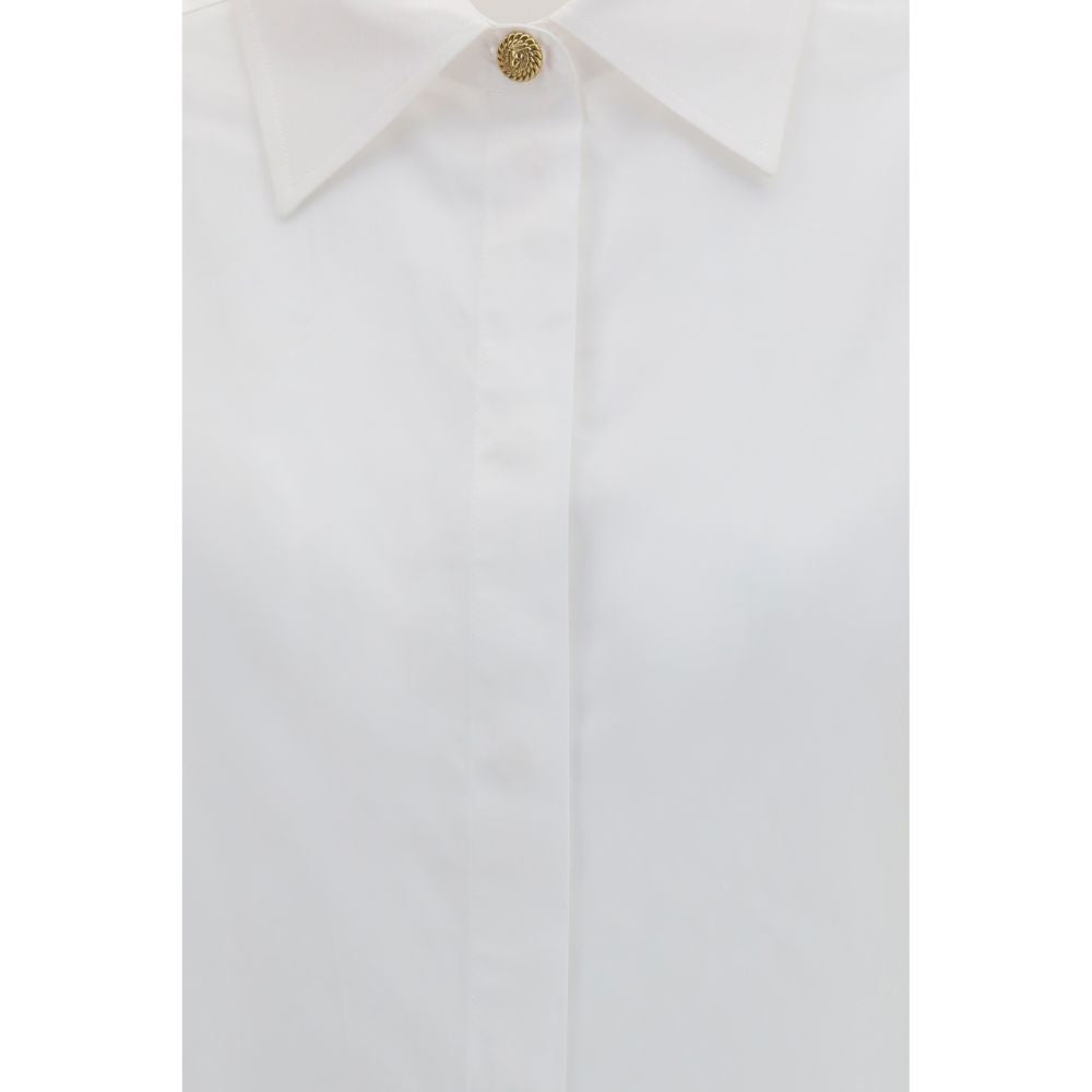 Balmain Weißes Baumwollkleidhemd-3