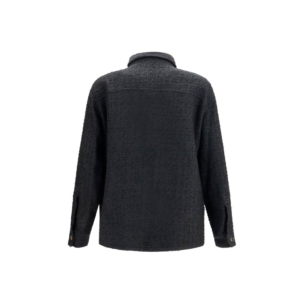 Balmain Schwarze Baumwoll-Shell-Jacke-2