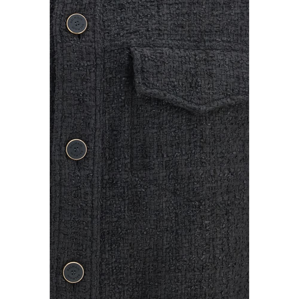 Balmain Schwarze Baumwoll-Shell-Jacke-3