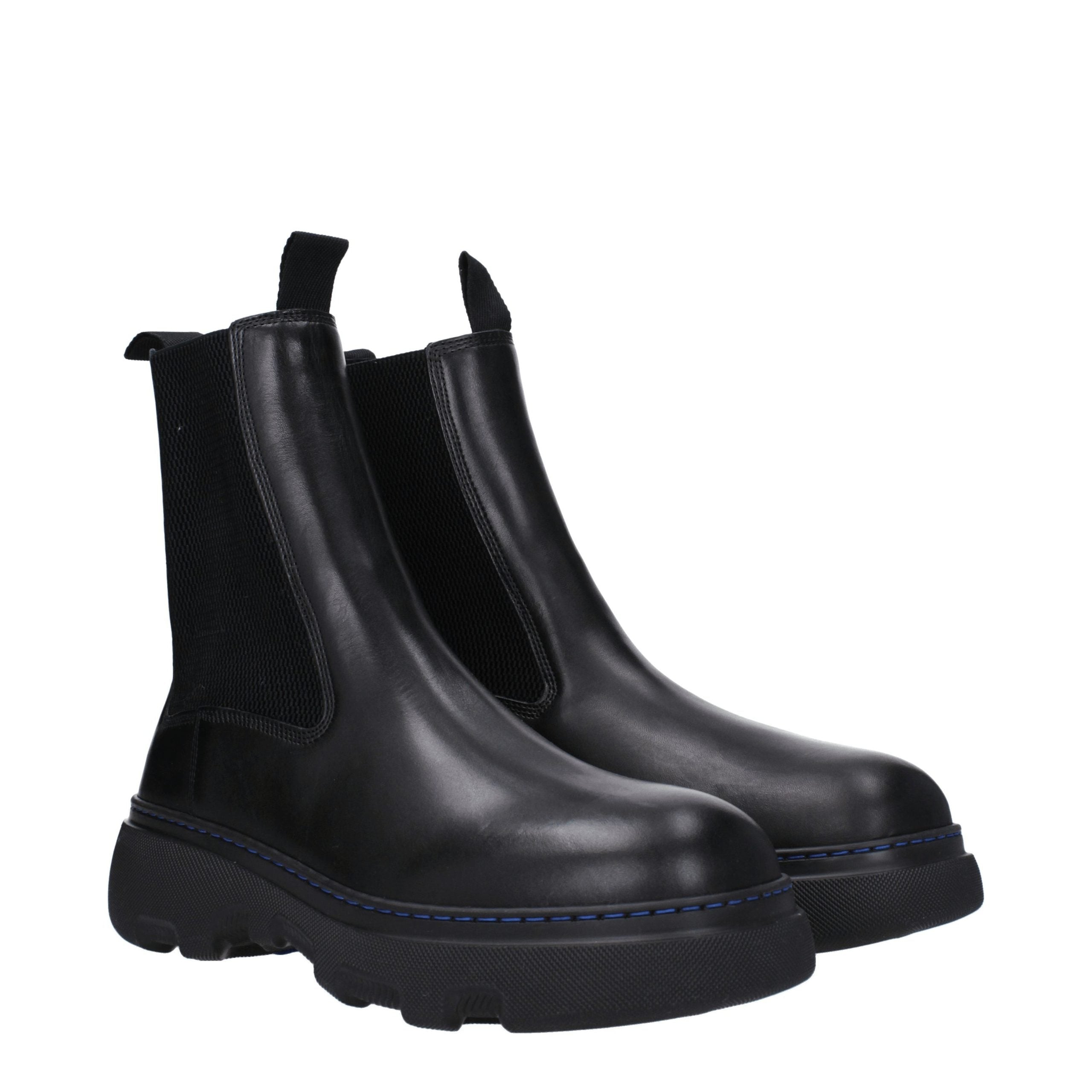 Burberry Schwarze Leder-Stiefeletten-2