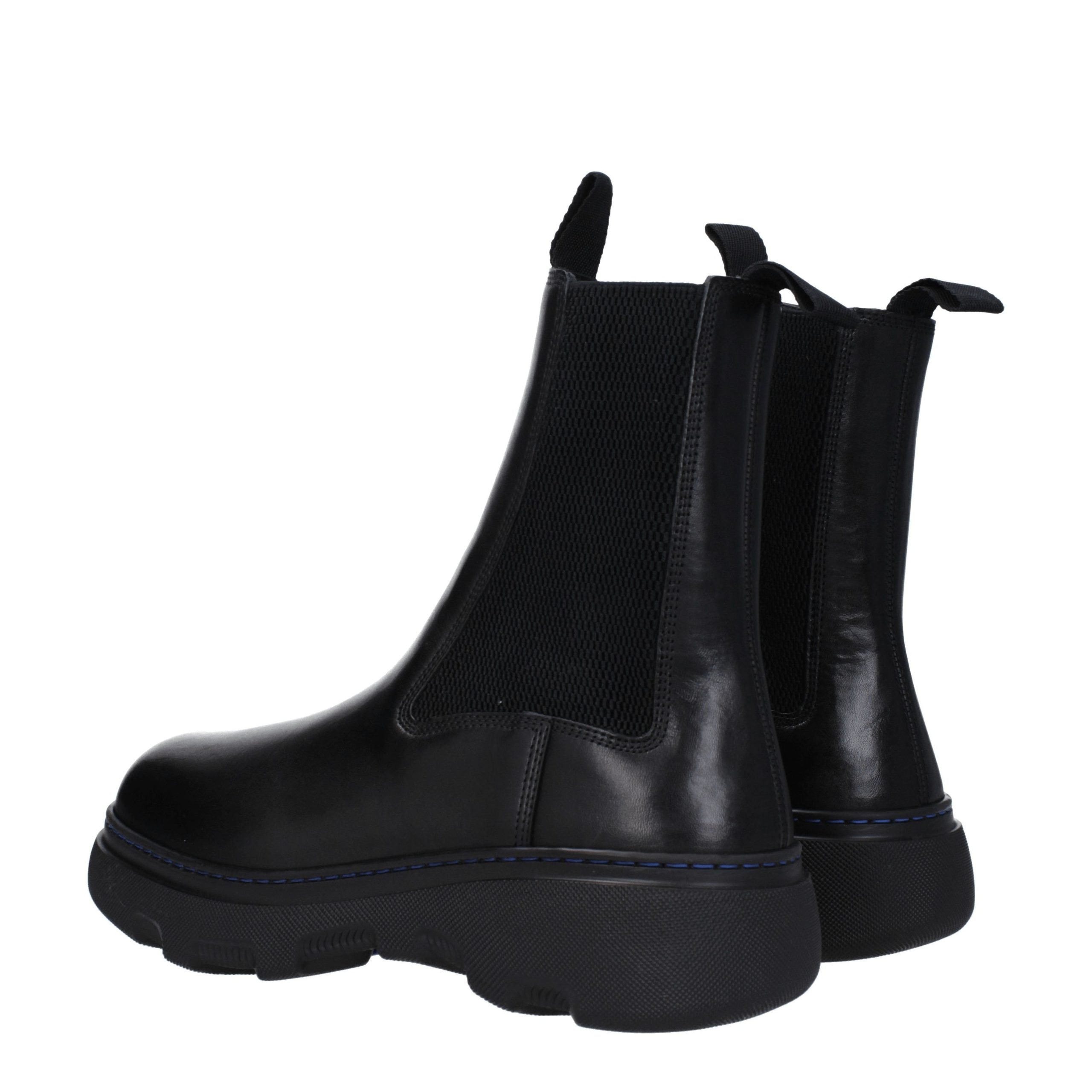 Burberry Schwarze Leder-Stiefeletten-4