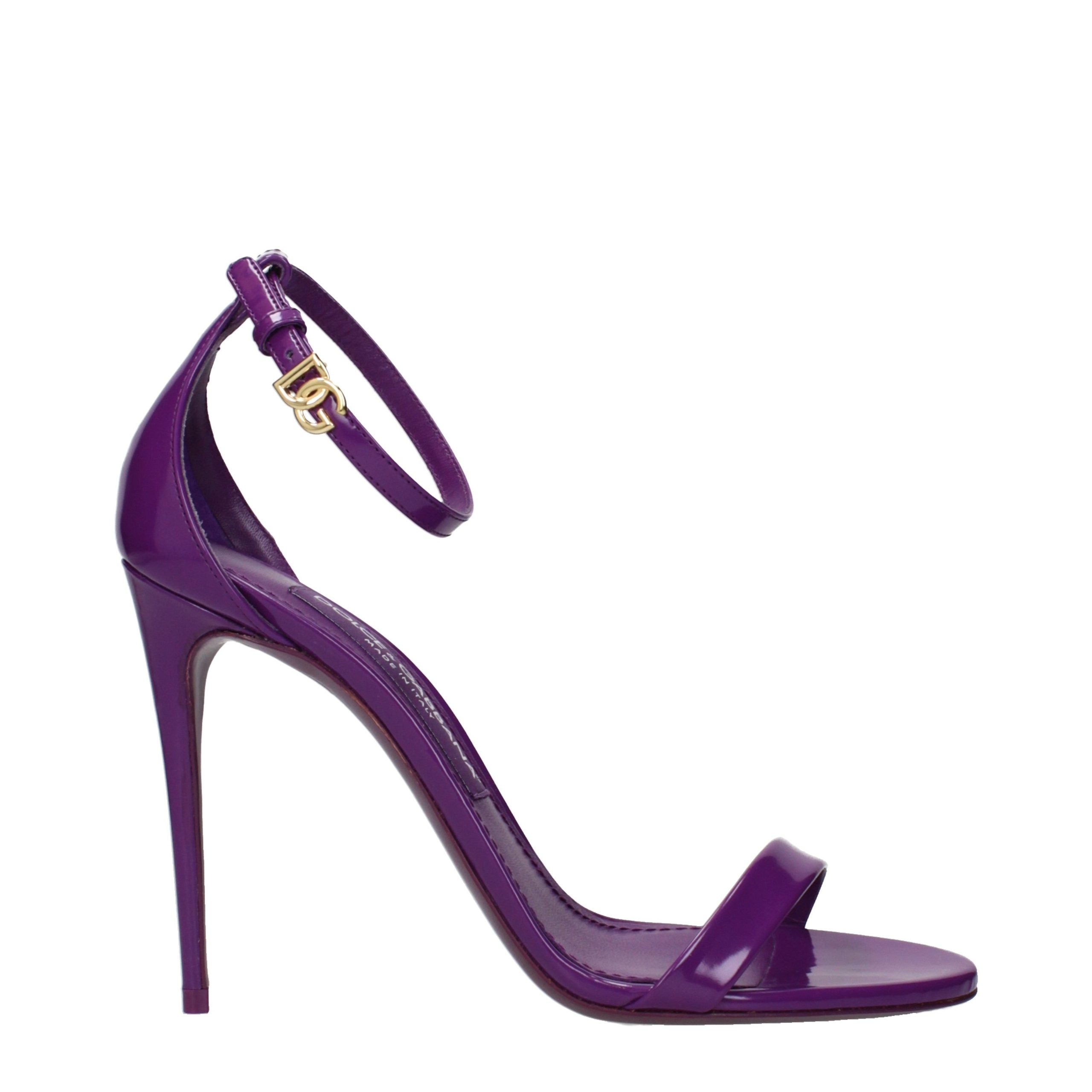 Dolce & Gabbana Lila Leder-Stiletto-Sandalen-1