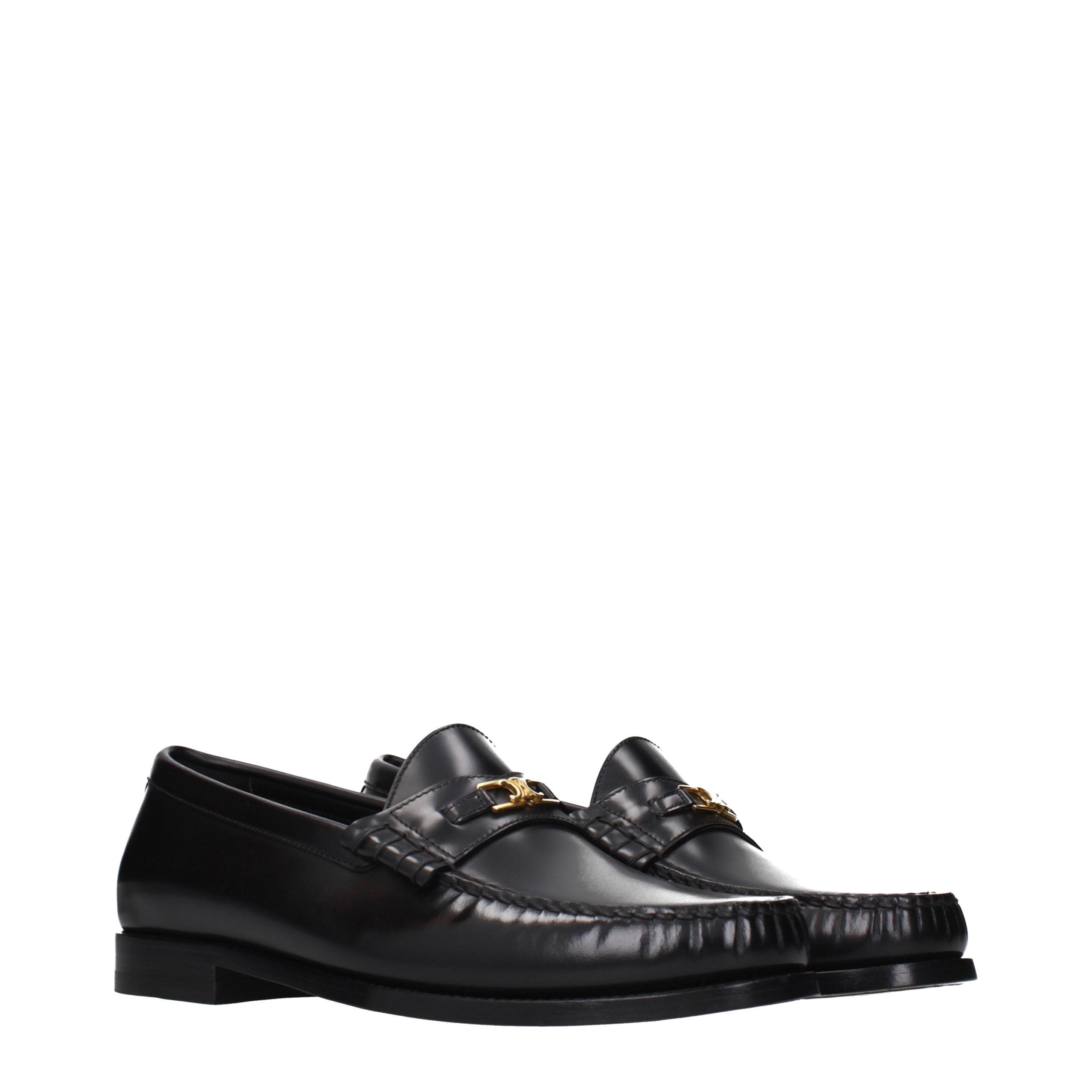 Celine Schwarze Leder Loafer zum Hineinschlüpfen-2