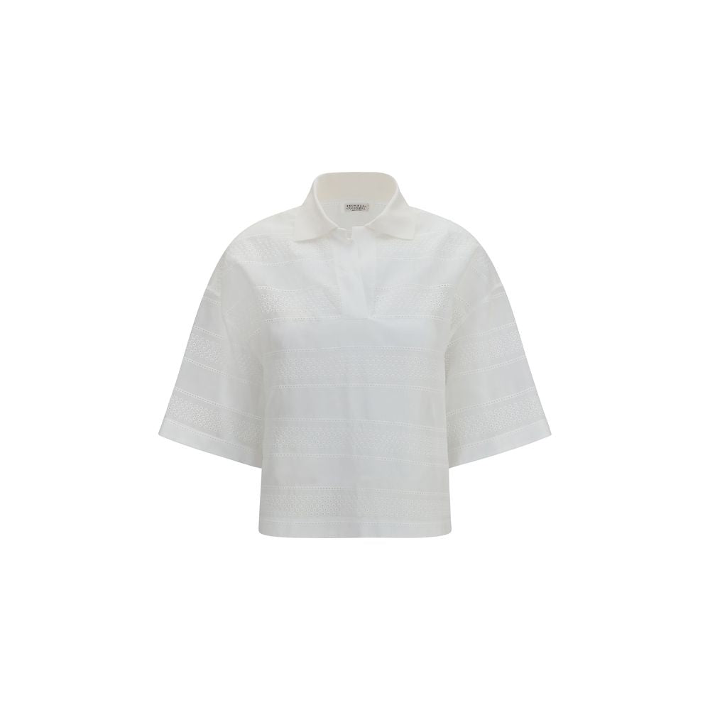 Brunello Cucinelli Weiße Baumwollbluse-1