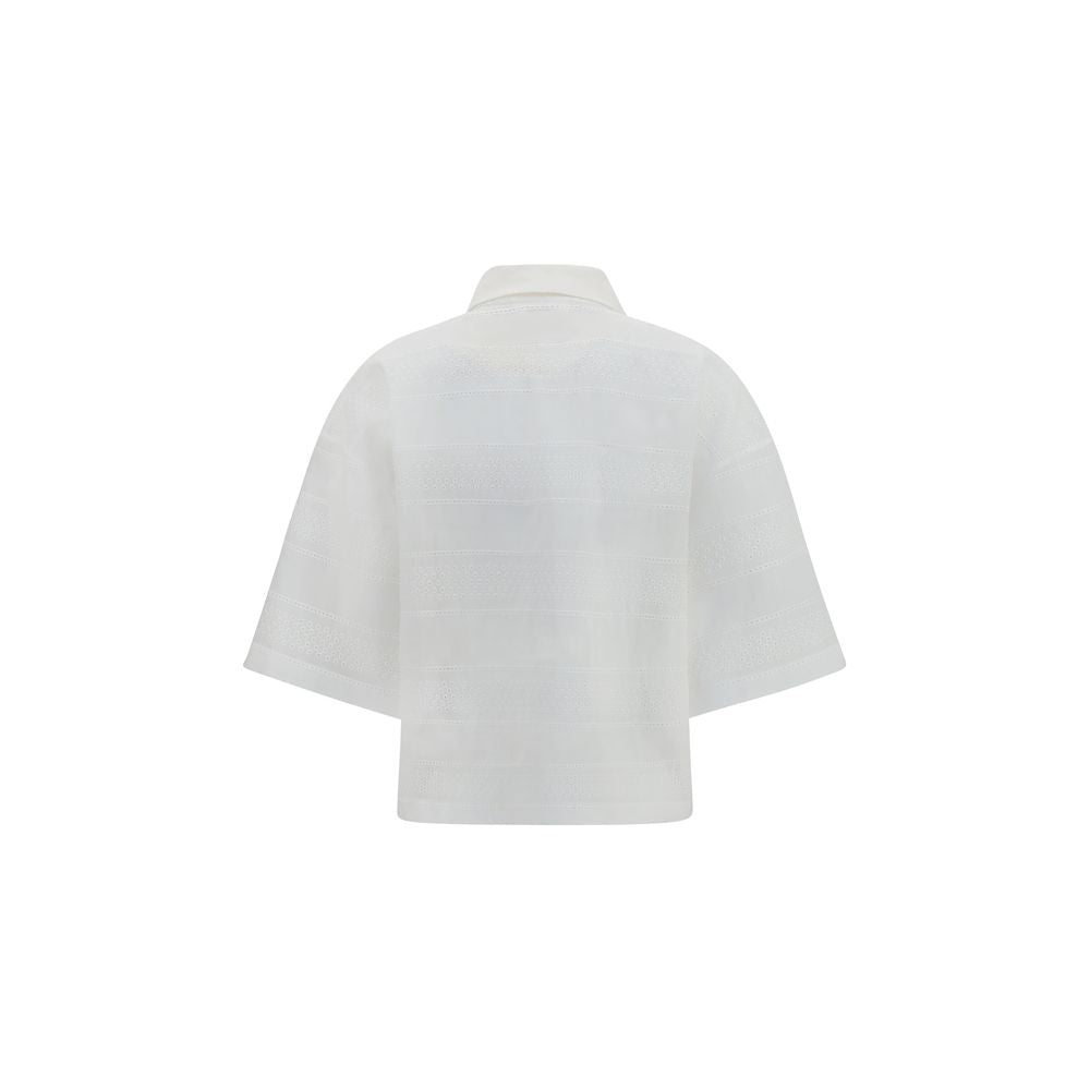 Brunello Cucinelli Weiße Baumwollbluse-2
