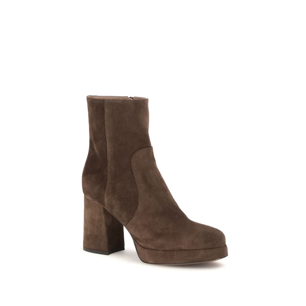 Valentino Garavani Braune Ankle Boots aus Kalbsleder Bos Taurus-2