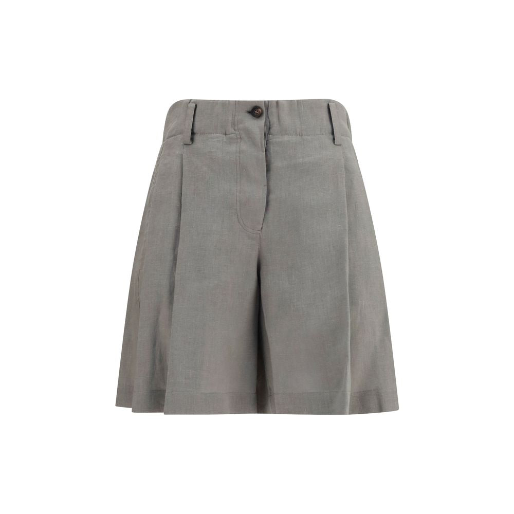 Brunello Cucinelli Zweifarbige Leinen-Bermudashorts-1