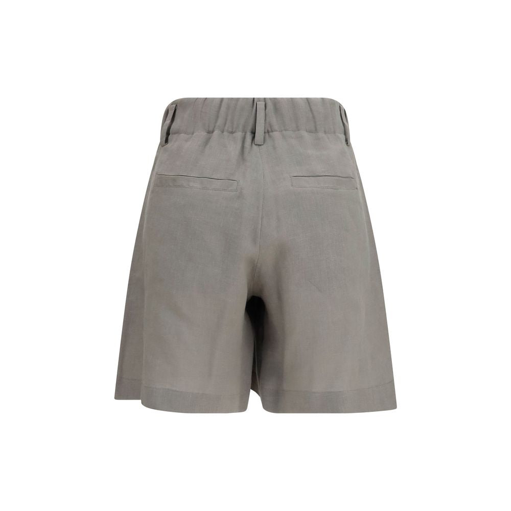 Brunello Cucinelli Zweifarbige Leinen-Bermudashorts-2