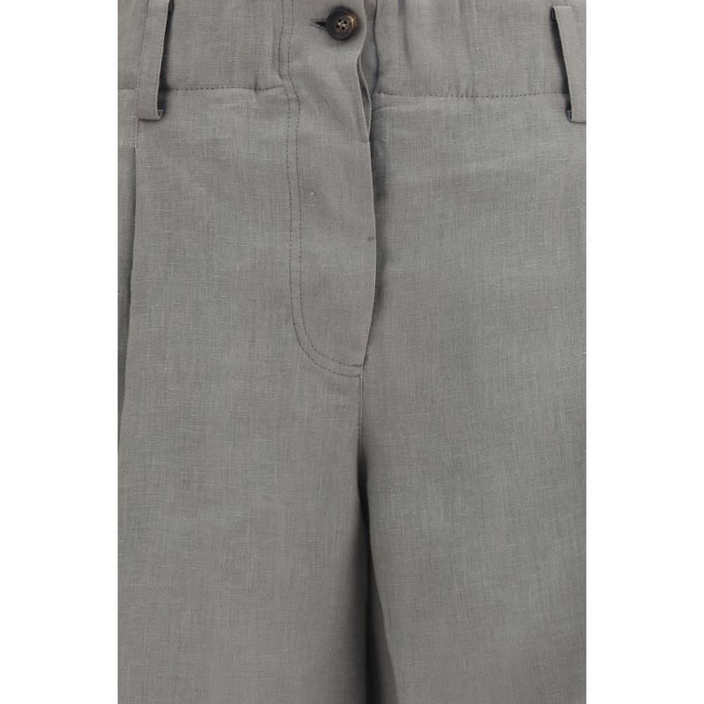 Brunello Cucinelli Zweifarbige Leinen-Bermudashorts-3