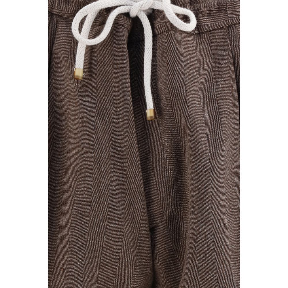 Brunello Cucinelli Brown Linen Bermuda Shorts-3