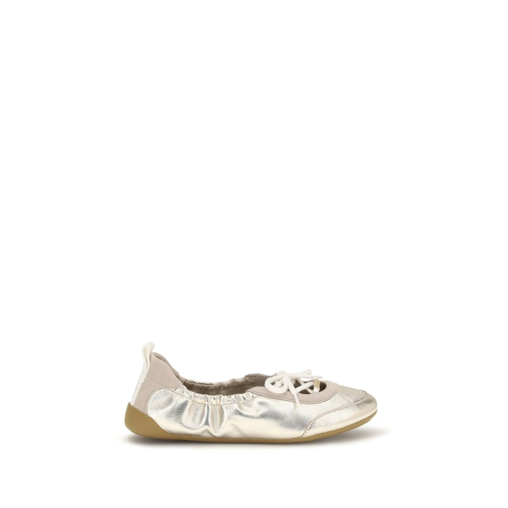 Chloé Bos Taurus Sneakers aus silbernem Kalbsleder-1