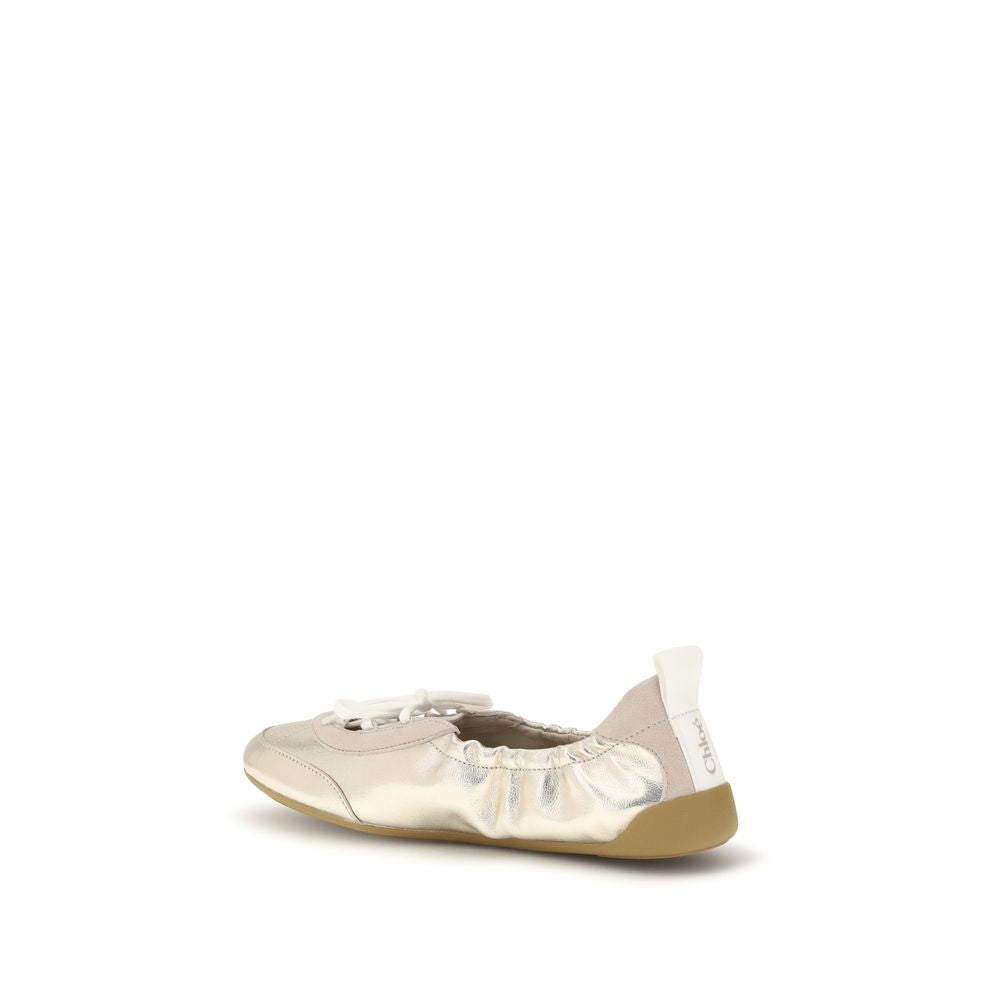 Chloé Bos Taurus Sneakers aus silbernem Kalbsleder-3