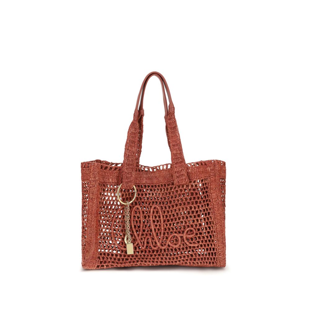 Chloé Brown Raffia Shoulder Bag-1