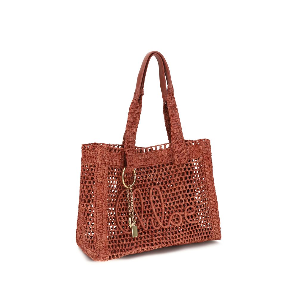 Chloé Brown Raffia Shoulder Bag-2