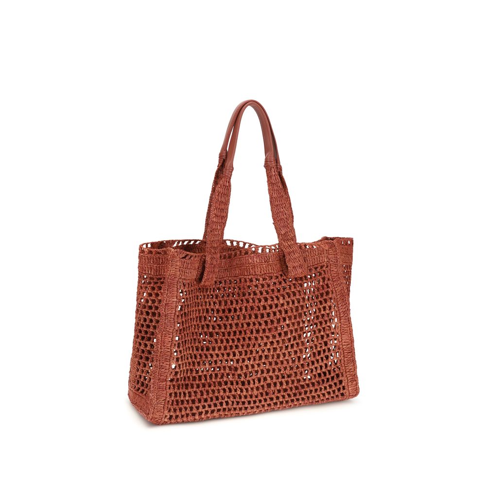 Chloé Brown Raffia Shoulder Bag-3