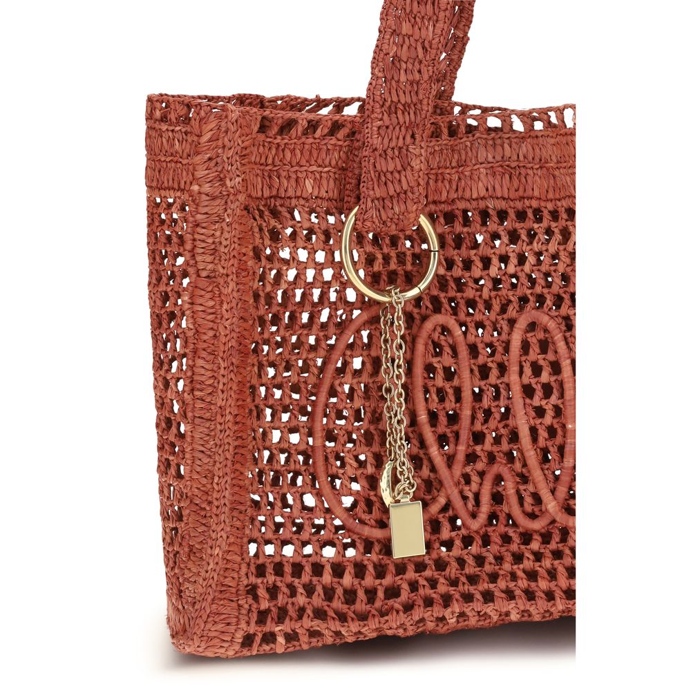 Chloé Brown Raffia Shoulder Bag-4